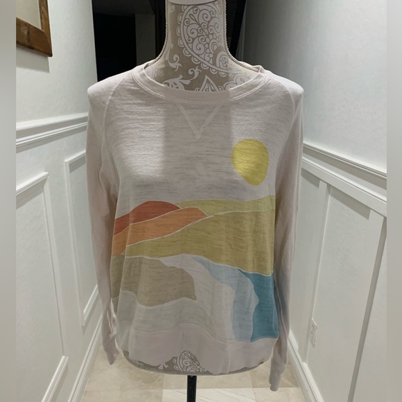 Faherty Sunwashed Slub Crew - Sandshell Soleil Size L - Picture 4 of 11